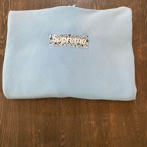 Supreme Bandana Box Logo Hooded Sweatshirt Light Blue